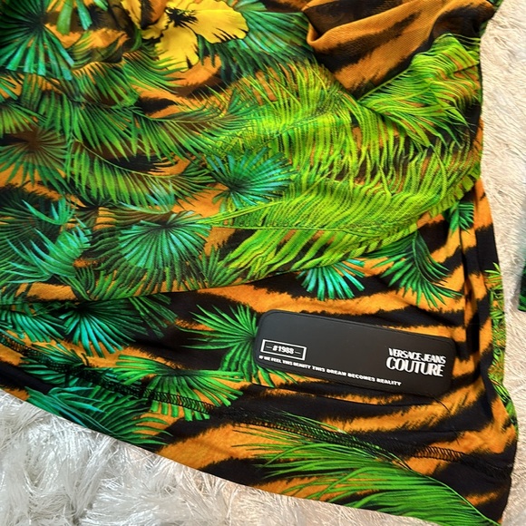 Versace Jeans Couture Tropical-Print Bodycon Dress - Picture 5 of 10